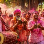 मिथिला में बुढ़वा मंगल के दिन लोग ढोलक और जोगिरा के साथ होली खेलते हुए