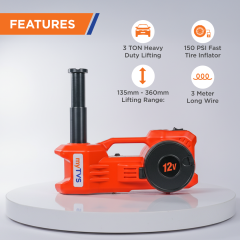 Buy myTVS TJ-66 3-Ton Electronic Car Jack with Tyre Inflator | Heavy-Duty Kit