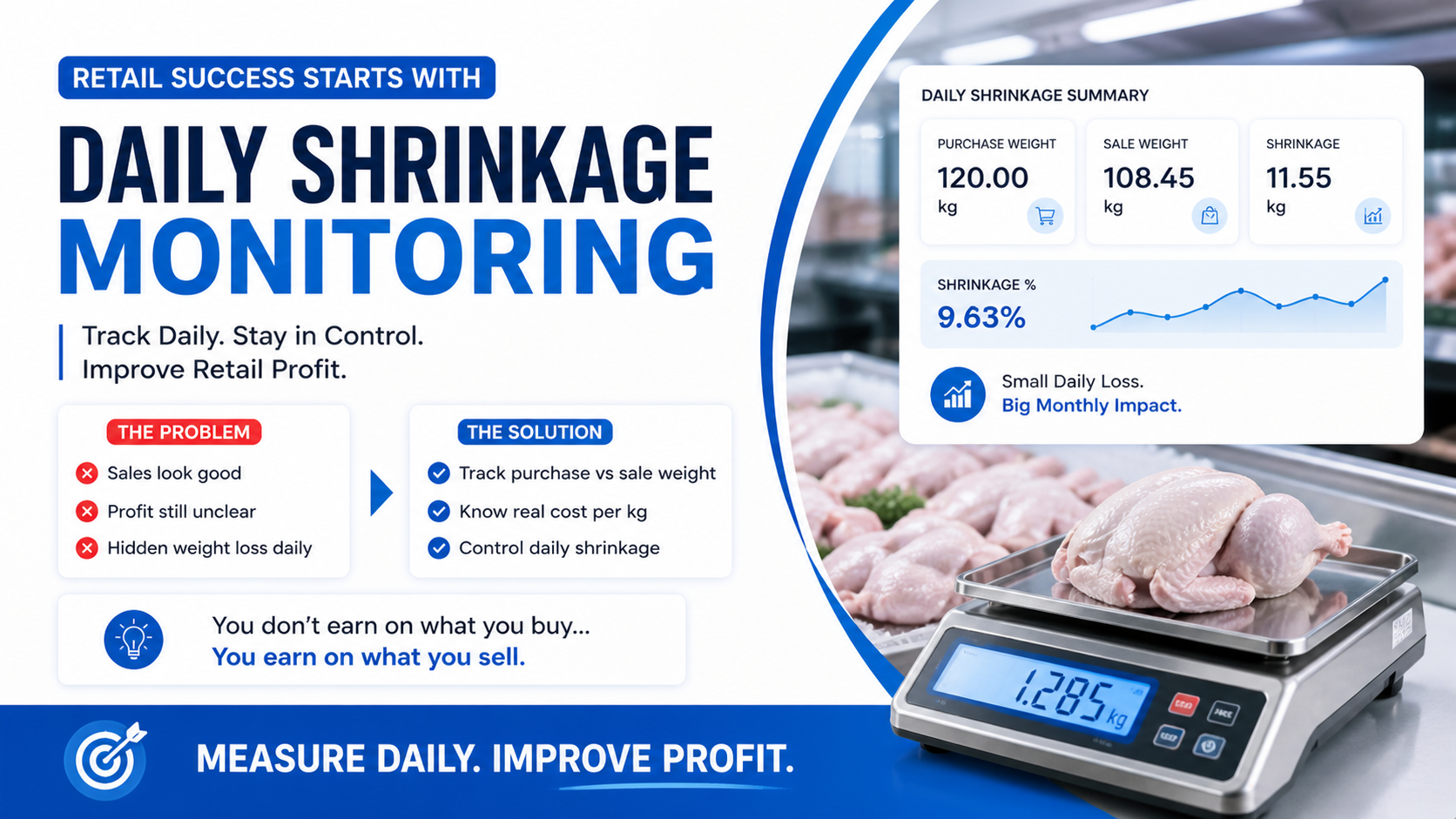 How to Monitor Poultry Shrinkage Daily Without Confusion and Improve Retail Profit