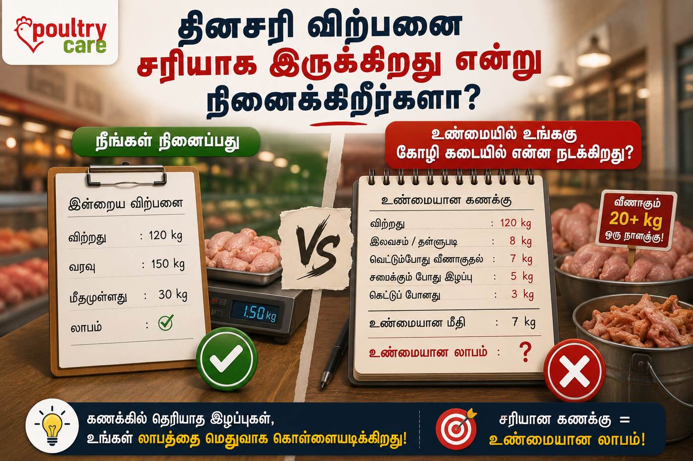 தினசரி விற்பனை சரியாக இருக்கிறது என்று நினைக்கிறீர்களா? உண்மையில் உங்கள் கோழி கடையில் என்ன நடக்கிறது?