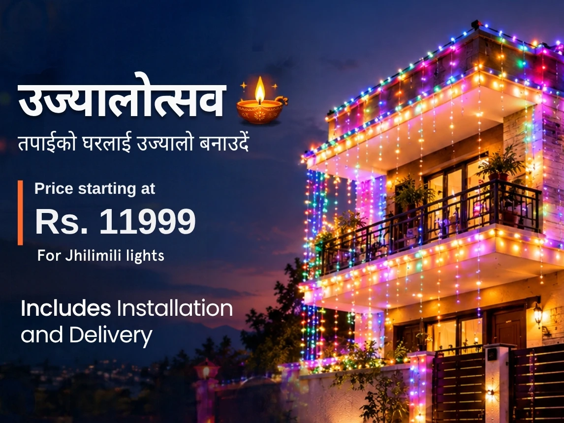 Jhilimili Tihar Light Installation | Up To 3–4 Storeys