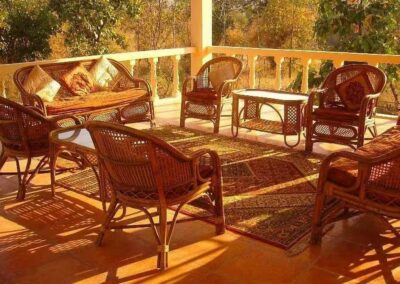 Tiger Trails Jungle Lodge Balcony Sitting Area