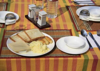 Tiger Trails Jungle Lodge Breakfast Table