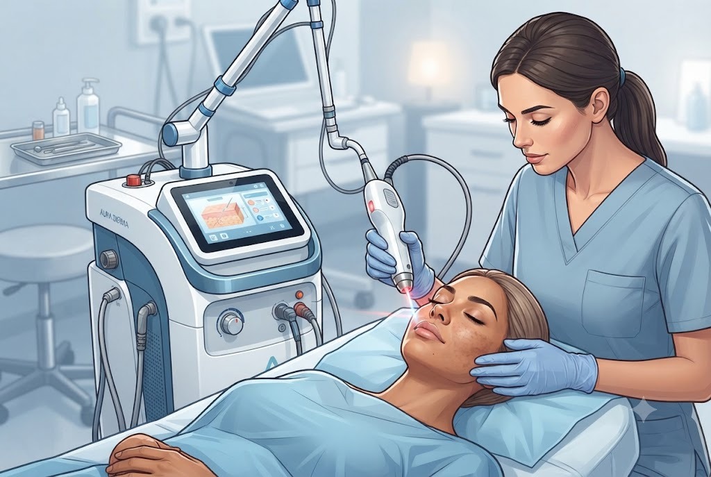 Advanced laser dermatology equipment used for skin treatment at Bombay Hospital Mumbai