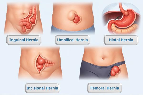 Types of Hernias which can be treated by hernia surgery specialist in Mumbai at Multispeciality Bombay Hospital