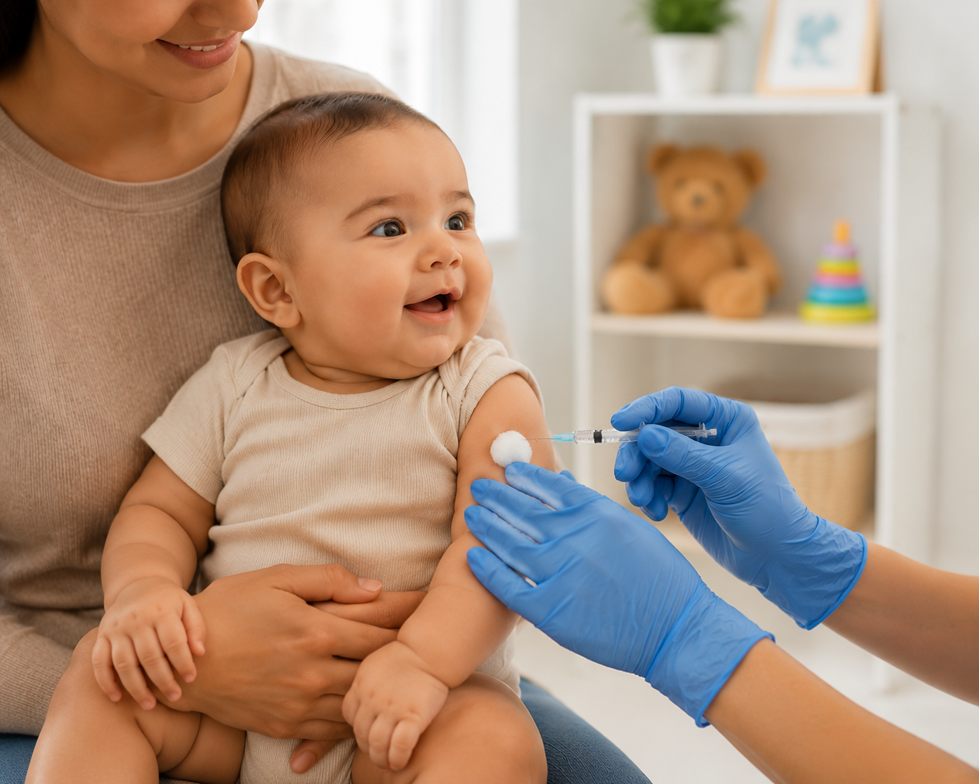 Dr. Gargi Bangar, A Child vaccination doctor in Navi mumbai & Vashi administering first vaccines to newborns