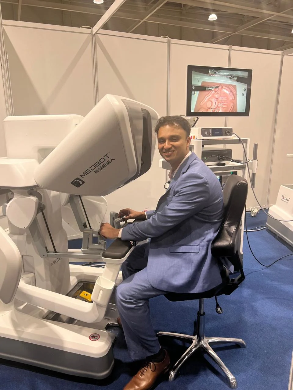 Dr. Shyam Mohan with Robotic Surgical System