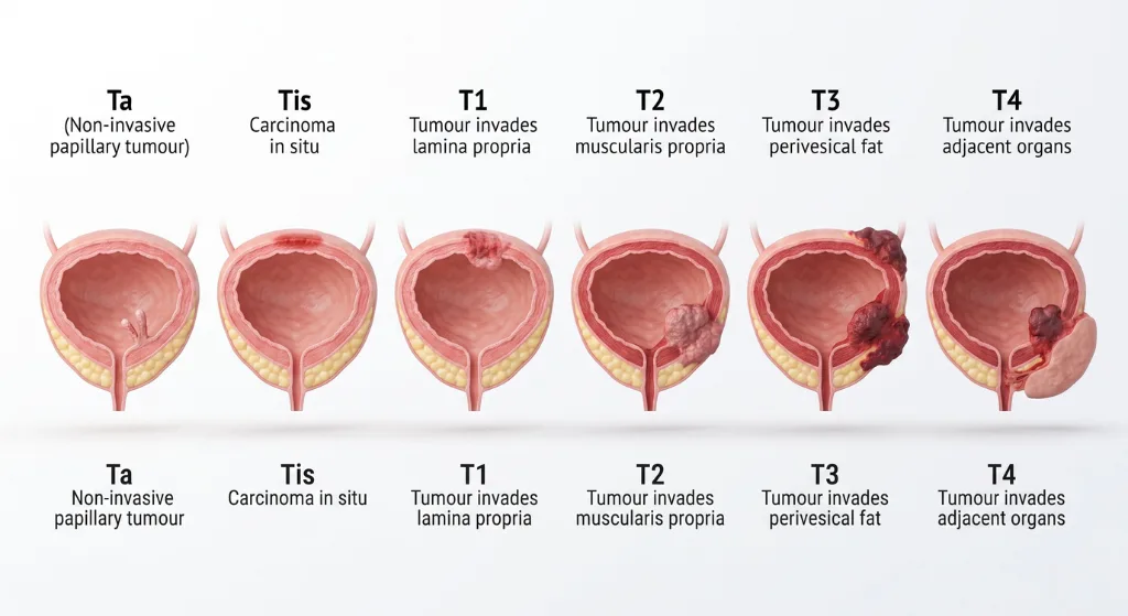 Illustration of transurethral resection of bladder tumour (TURBT)