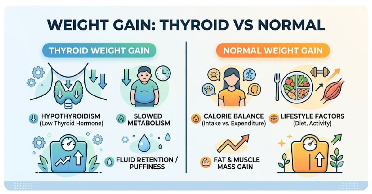 Thyroid Weight Gain vs Normal Weight Gain explained by the best endocrinologist in Mumbai at Bombay Hospital