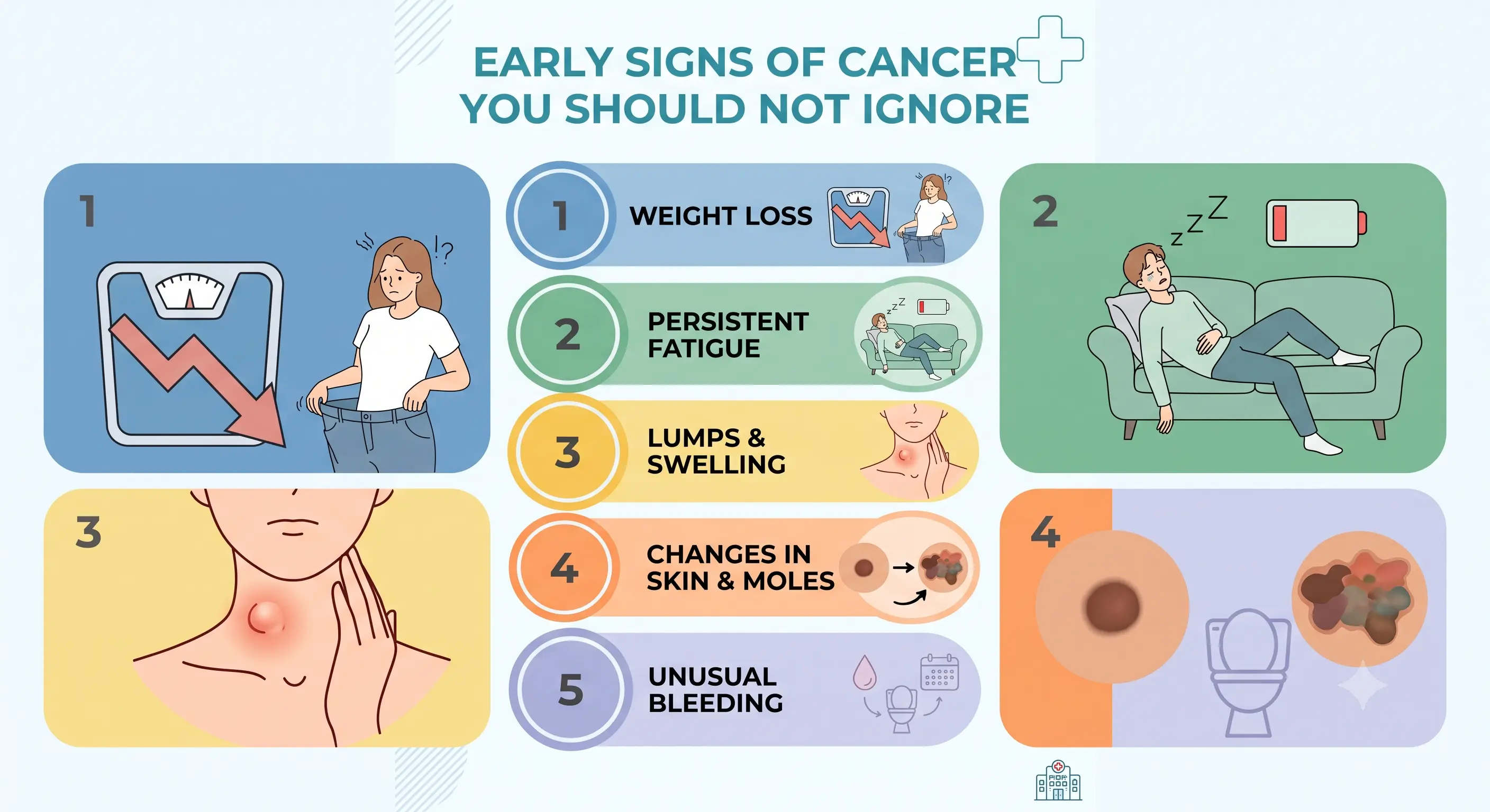 Early signs of cancer you should not ignore and warning symptoms indicating when to consult an oncologist