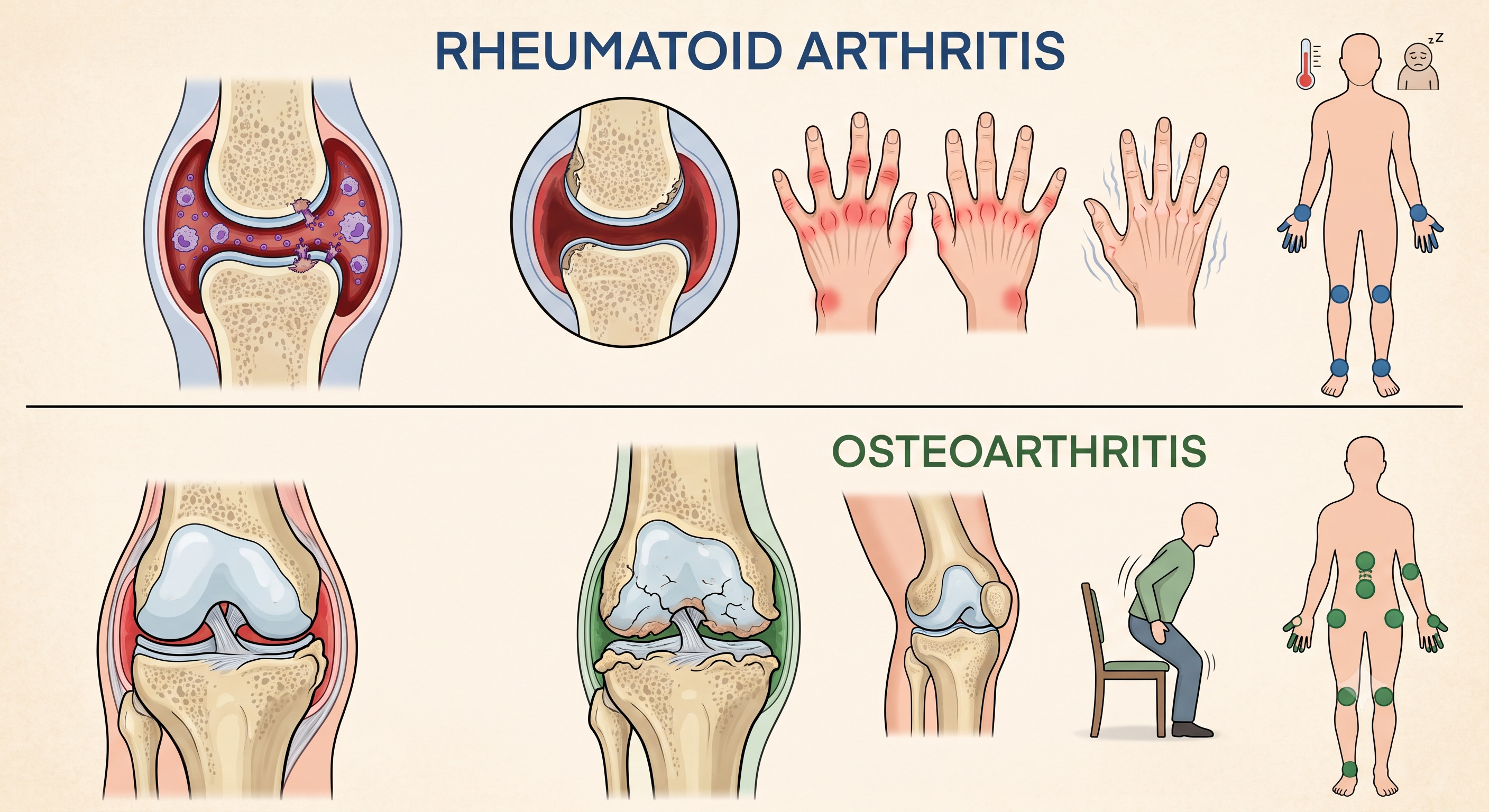 Rheumatoid Arthritis vs Osteoarthritis difference symptoms explained by rheumatologist in Mumbai