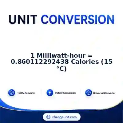 convert-from-milliwatt-hour-to-calories-15-c - The Best Free Converter