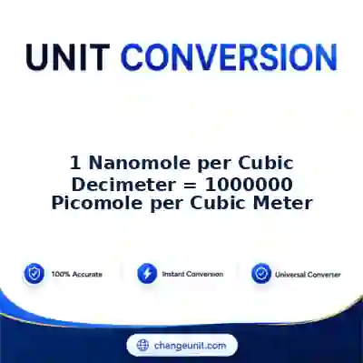 convert-from-nanomole-per-cubic-decimeter-to-picomole-per-cubic-meter - The Best Free Converter