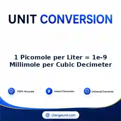 convert-from-picomole-per-liter-to-millimole-per-cubic-decimeter - The Best Free Converter