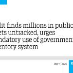 Audit finds millions in public assets untracked, urges mandatory use of government inventory system