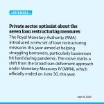 Private sector optimist about the seven loan restructuring measures