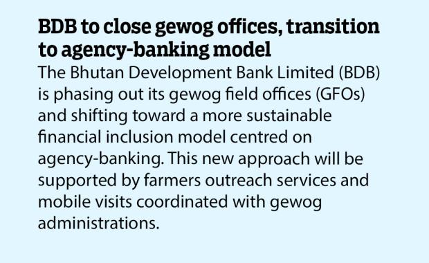 BDB to close gewog offices, transition to agency-banking model