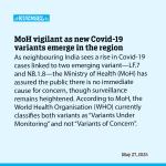 MoH vigilant as new Covid-19 variants emerge in the region