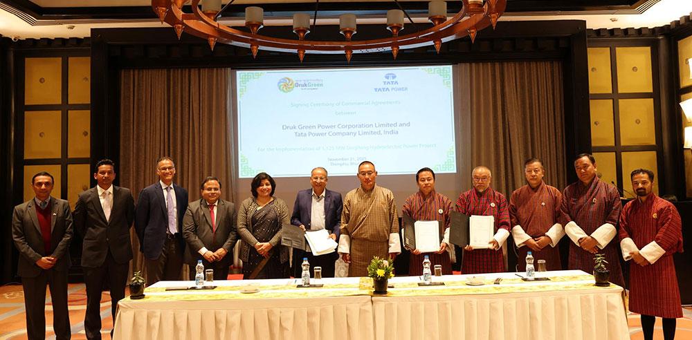 DGPC and Tata Power sign shareholder agreement for 1,125 MW Dorjilung hydropower project