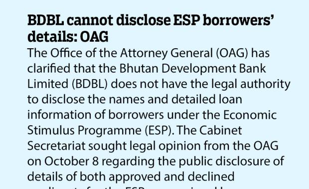 BDBL cannot disclose ESP borrowers’ details: OAG