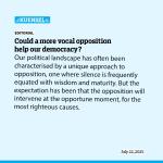 Could a more vocal opposition help our democracy?