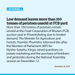 Low demand leaves more than 100 tonnes of potatoes unsold at FCB yard