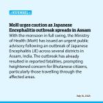 MoH urges caution as Japanese Encephalitis outbreak spreads in Assam