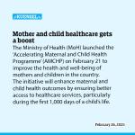 Mother and child healthcare gets a boost