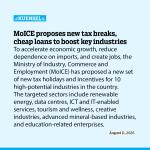MoICE proposes new tax breaks, cheap loans to boost key industries