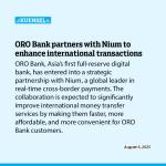 ORO Bank partners with Nium to enhance international transactions