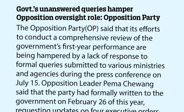 Govt.’s unanswered queries hamper Opposition oversight role: Opposition Party