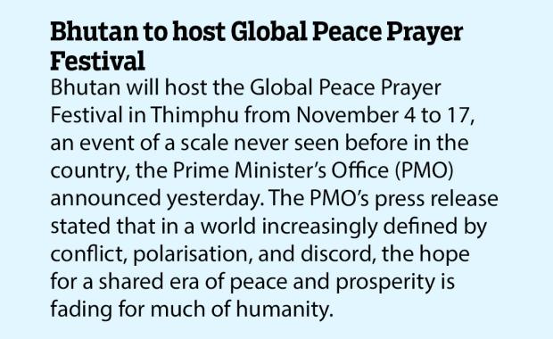 Bhutan to host Global Peace Prayer Festival