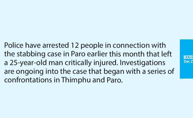Police arrests 12 in connection with Paro stabbing case
