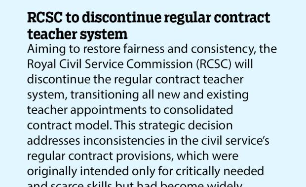 RCSC to discontinue regular contract teacher system