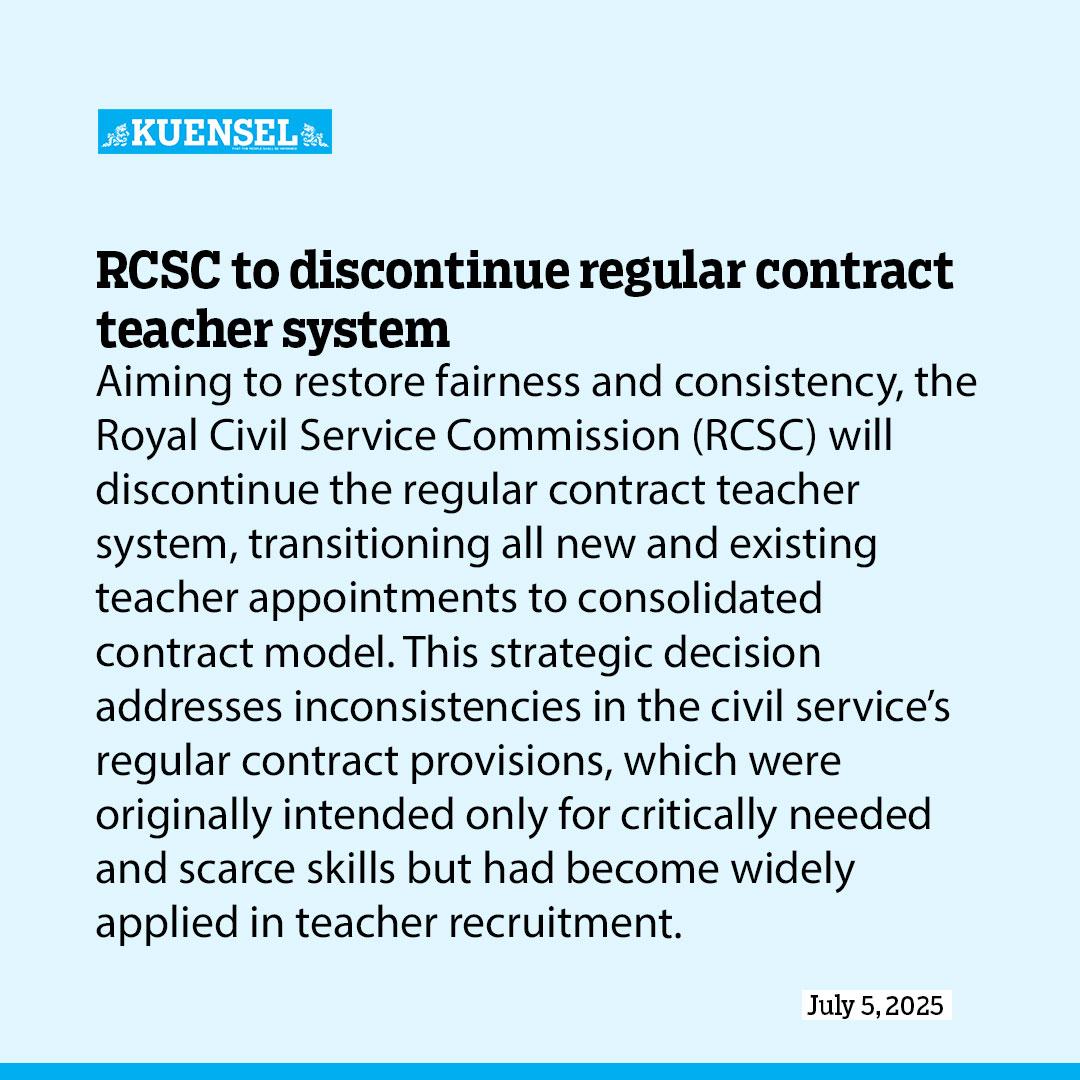 RCSC to discontinue regular contract teacher system