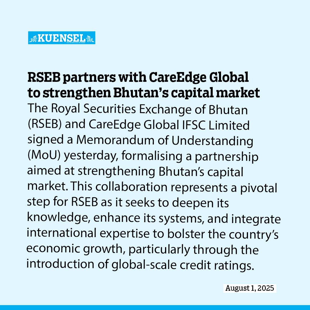 RSEB partners with CareEdge Global to strengthen Bhutan’s capital market