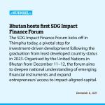 Bhutan hosts first SDG Impact Finance Forum