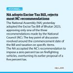 NA adopts Excise Tax Bill, rejects most NC recommendations