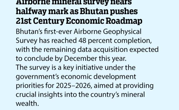 Airborne mineral survey nears halfway mark as Bhutan pushes 21st Century Economic Roadmap
