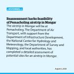 Reassessment backs feasibility  of Pemacholing airstrip in Mongar
