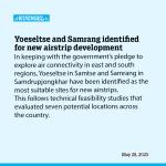 Yoeseltse and Samrang identified for new airstrip development