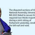 Disputed sections of  National Assembly (Amendment) Bill fail to secure two-thirds majority