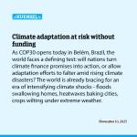 Climate adaptation at risk without funding