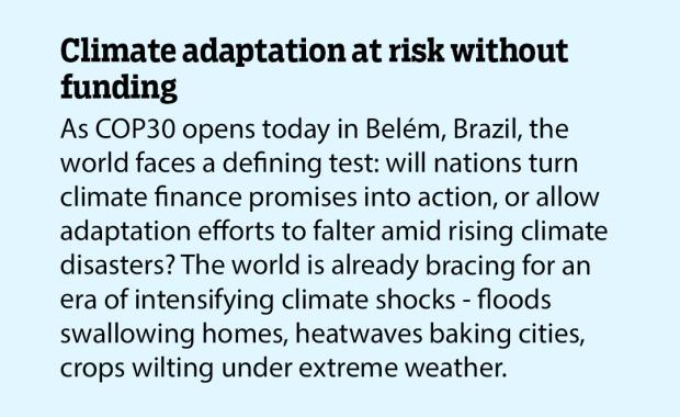 Climate adaptation at risk without funding