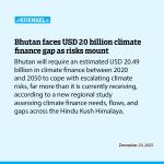 Bhutan faces USD 20 billion climate finance gap as risks mount