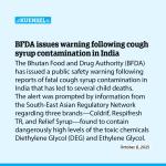 BFDA issues warning following cough syrup contamination in India