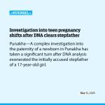 Investigation into teen pregnancy shifts after DNA clears stepfather