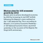 Bhutan aims for 10X economic growth by 2050