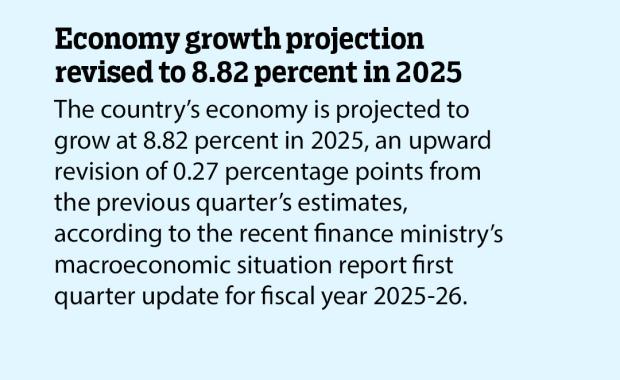 Economy growth projection revised to 8.82 percent in 2025