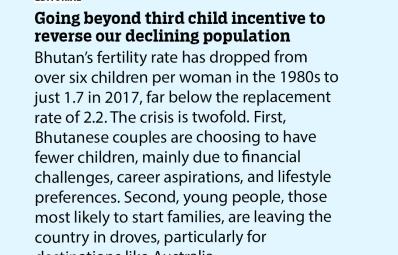 Going beyond third child incentive to reverse our declining population